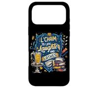 Custodia per iPhone 17 Pro Max Hanukkah Citazione L'Chaim To Life Ridere E Latkes Ebrei