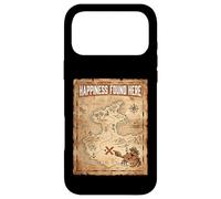 Custodia per iPhone 17 Pro Max Happiness Found Here Vintage Pirate Map Crab