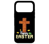 Custodia per iPhone 17 Pro Max Happy Easter Block Building Brick Builder Gesù Croce Fede