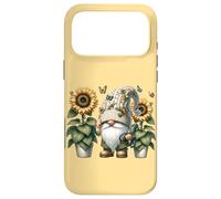Custodia per iPhone 17 Pro Max Happy Gardening Gnome With Butterflies Decor Cute Sunflower