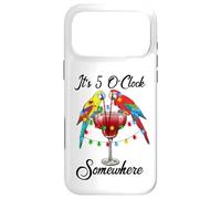 Custodia per iPhone 17 Pro Max Hawaiian Parrots Drinking Margarita It's 5 O'clock Somewhere