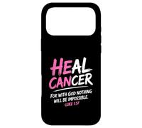 Custodia per iPhone 17 Pro Max He Can Heal Cancer Breast Cancer Month Christian Bible Verse