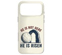 Custodia per iPhone 17 Pro Max He Is Not Here He Is Risen Divertente arrampicata su roccia