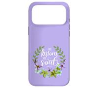 Custodia per iPhone 17 Pro Max He Restores My Soul Bible Verse Psalm 23 3 Floral Wreath