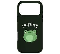 Custodia per iPhone 17 Pro Max He They Pronouns Frog Cute Nonbinary Queer Aesthetic