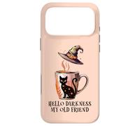 Custodia per iPhone 17 Pro Max Hello Darkness My Old Friend Black Cat Coffee Mug Witchy Cat