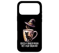 Custodia per iPhone 17 Pro Max Hello Darkness My Old Friend Black Cat Coffee Mug Witchy Cat