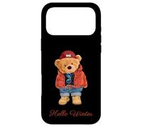 Custodia per iPhone 17 Pro Max Hello Winter Cool Teddy Bear Cartoon Graphic Designs Fun