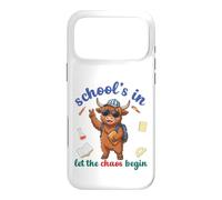 Custodia per iPhone 17 Pro Max Highland Cow Back To School Vibes Scuole In Let Chaos Begin