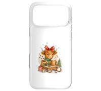 Custodia per iPhone 17 Pro Max Highland Cow Christmas Coffee Cocoa Sled Cute Watercolor