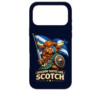 Custodia per iPhone 17 Pro Max Highland Cow con la bandiera della Scozia