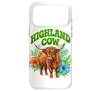 Custodia per iPhone 17 Pro Max Highland Cow Groovy Floreale Acquerello Boho Highland Cow