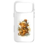 Custodia per iPhone 17 Pro Max Highland Cow Winter Watercolor On Sled With Hot Cocoa