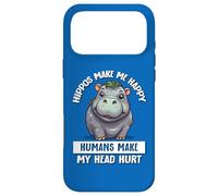 Custodia per iPhone 17 Pro Max Hippos Make Me Happy Humans Hurt My Head Hippo Lover