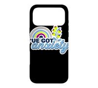 Custodia per iPhone 17 Pro Max Ho l'ansia Citazione divertente e ansiosa arcobaleno floreale