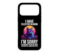 Custodia per iPhone 17 Pro Max Ho udito selettivo.. Divertente gattino 80s Synthwave Meme Cat