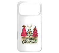 Custodia per iPhone 17 Pro Max Howdy Christmas Western Trees Cowprint Leopard Cowboy