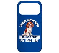 Custodia per iPhone 17 Pro Max Humans Hurt My Head Happy Cavalier King Charles Spaniel Dog