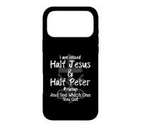 Custodia per iPhone 17 Pro Max I Am Mixed Half Jesus and Half Peter Christian #Runup Gift