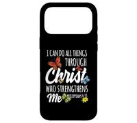 Custodia per iPhone 17 Pro Max I Can Do All Things Through Christ Buttefly Art Religious