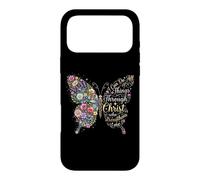 Custodia per iPhone 17 Pro Max I Can Do All Things Through Christ Floral Butterfly Faith