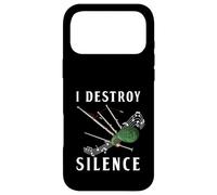 Custodia per iPhone 17 Pro Max I destroy silence, regalo divertente cornamusa