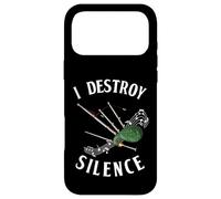 Custodia per iPhone 17 Pro Max I destroy silence, regalo divertente cornamusa