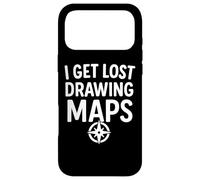 Custodia per iPhone 17 Pro Max I Get Lost Disegno Mappe Geografia Divertente Citazioni Nerd