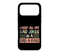 Custodia per iPhone 17 Pro Max I Keep All My Dad Jokes In A Dad-A-Base Retro Father's Day