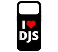 Custodia per iPhone 17 Pro Max I Love DJs (con un cuore rosso)
