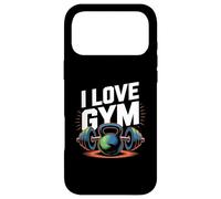Custodia per iPhone 17 Pro Max I Love Gym Fitness Enthusiast Kettlebell bilanciere