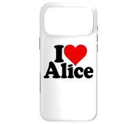 Custodia per iPhone 17 Pro Max I LOVE HEART ALICE ALI NOME SU UNA TEE