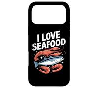 Custodia per iPhone 17 Pro Max I Love Seafood Divertente Granchio Pesce Arte