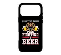 Custodia per iPhone 17 Pro Max I Love Two Things FireFighting Beer Firefighter Fireman