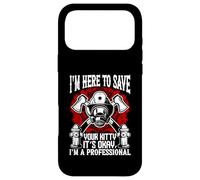 Custodia per iPhone 17 Pro Max I' m Here To Save Your Kitty Divertente Gatto Pompiere
