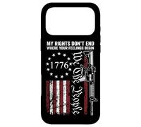 Custodia per iPhone 17 Pro Max I miei diritti non finiscono dove iniziano i tuoi sentimenti USA Gun Flag