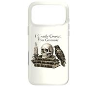 Custodia per iPhone 17 Pro Max I Silently Correct Your Grammar Skull Raven Funny Teacher