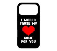 Custodia per iPhone 17 Pro Max I Would Pause My Game For You Cuore Pixelato Amore Giocatori