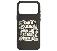 Custodia per iPhone 17 Pro Max I write code so my cat can have a better life funny geek