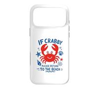 Custodia per iPhone 17 Pro Max If Crabby Please Return to the Beach Arte vintage disegnata a mano