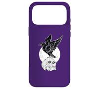 Custodia per iPhone 17 Pro Max Il corvo su un teschio con una luna piena Edgar Allan Poe Meme