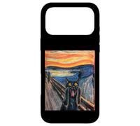 Custodia per iPhone 17 Pro Max Il gatto nero urlo di Munch Edvard famoso dipinto divertente