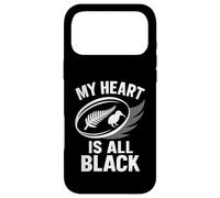 Custodia per iPhone 17 Pro Max Il mio cuore è tutto nero Silver Fern Kiwi