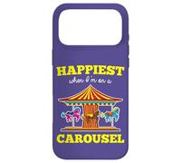 Custodia per iPhone 17 Pro Max «Il più felice quando sono su una giostra» Citazione Merry-Go-Round Ride