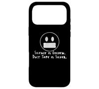 Custodia per iPhone 17 Pro Max Il silenzio è dorato, il nastro adesivo è argento