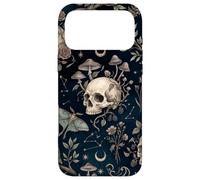 Custodia per iPhone 17 Pro Max Illustrazione botanica della falena del gufo del cranio celeste mistico scuro