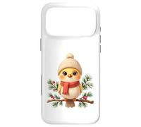 Custodia per iPhone 17 Pro Max Illustrazione di uccellino invernale con cappello