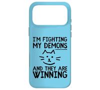 Custodia per iPhone 17 Pro Max Im Fighting My Demons And They Are Winning Funny Cat Meme