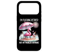 Custodia per iPhone 17 Pro Max Im Flocking Retired Not My Problem Anymore Flamingo Drinking