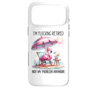 Custodia per iPhone 17 Pro Max Im Flocking Retired Not My Problem Anymore Flamingo Drinking